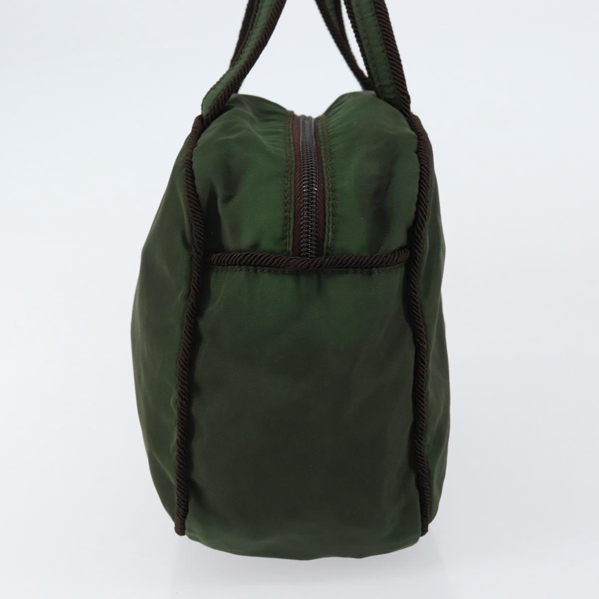 PRADA Hand Bag Nylon Green Auth 153060