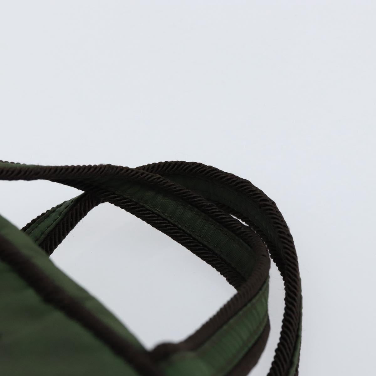 PRADA Hand Bag Nylon Green Auth 153060