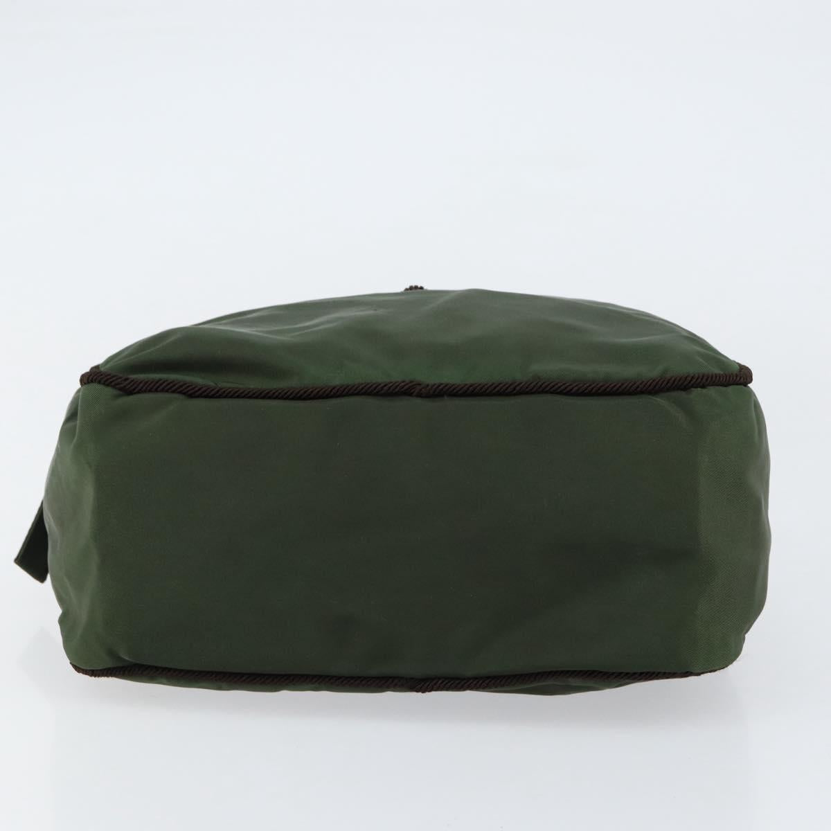 PRADA Hand Bag Nylon Green Auth 153060