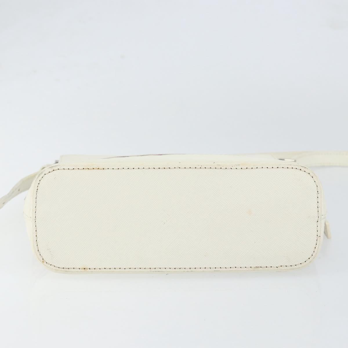 BURBERRY Nova Check Shoulder Bag Canvas White Silver Auth 153062