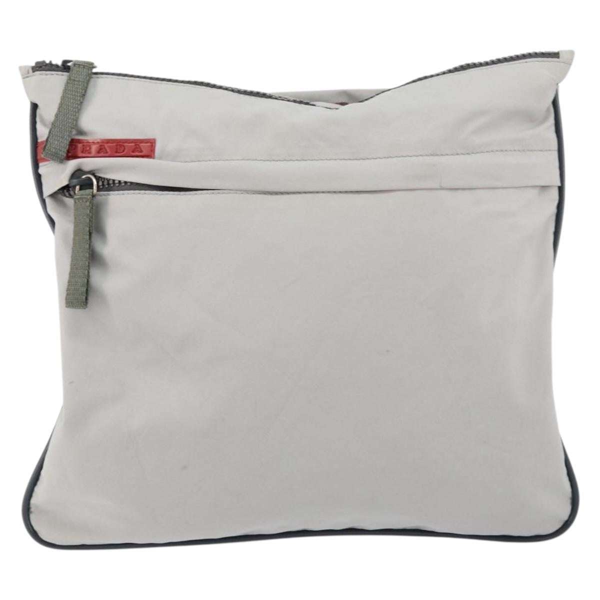 PRADA Sports Shoulder Bag Nylon Gray Auth 153063