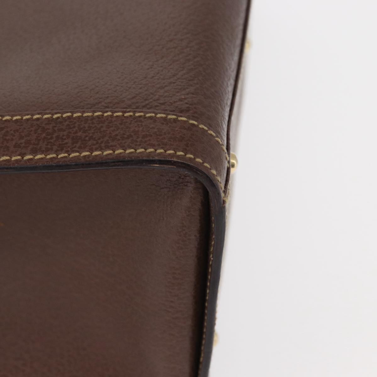 GUCCI Bamboo Tote Bag Leather Brown Gold 002 2853 0260 0 Auth 153064