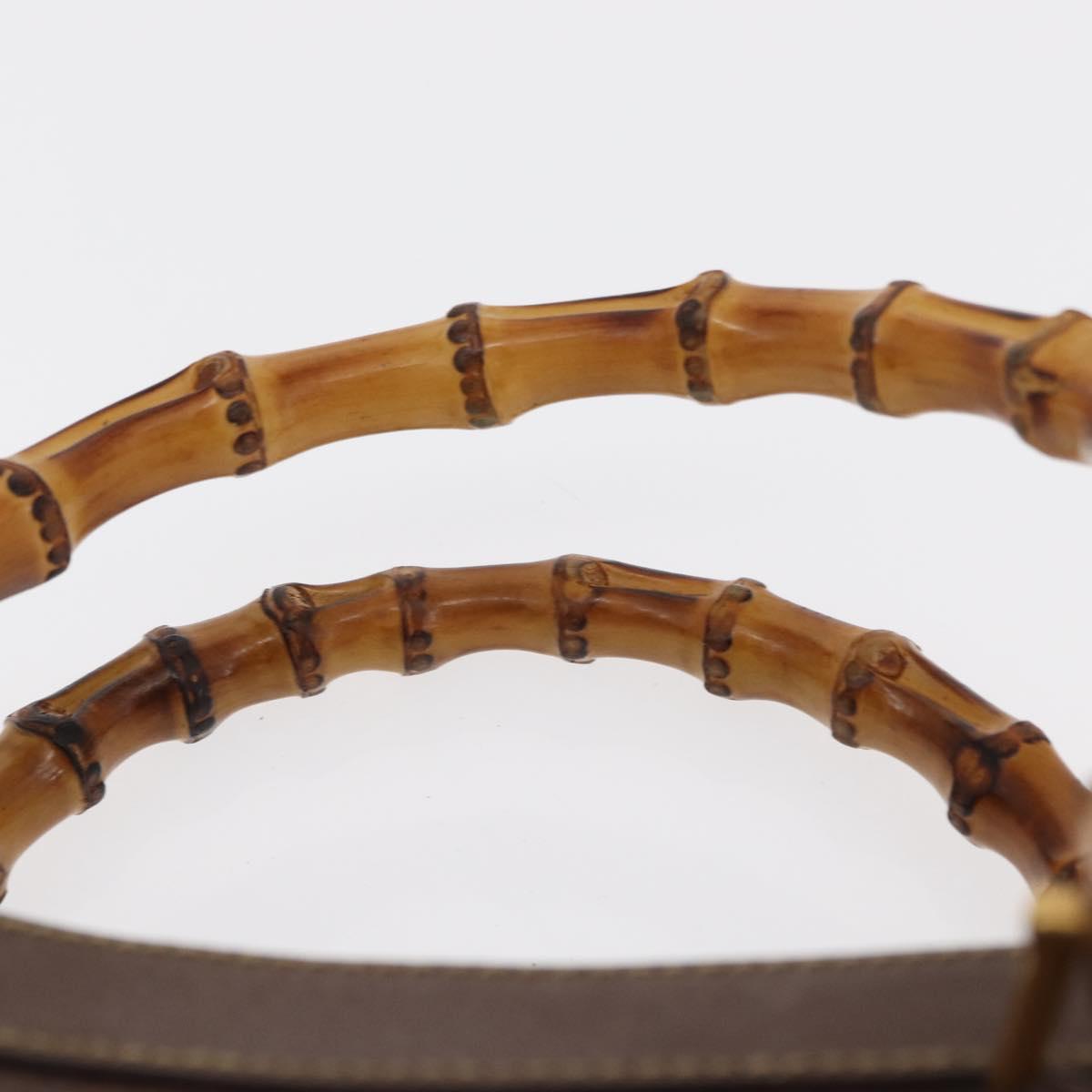 GUCCI Bamboo Tote Bag Leather Brown Gold 002 2853 0260 0 Auth 153064