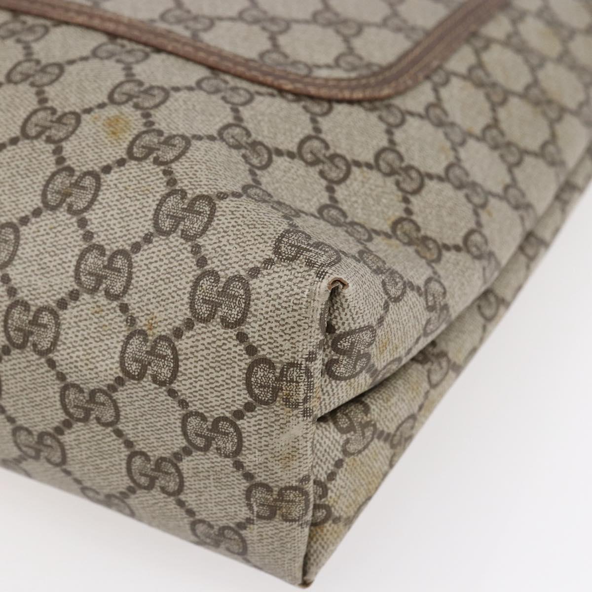 GUCCI GG Supreme Web Sherry Line Tote Bag PVC Beige Red 39 02 003 Auth 153072