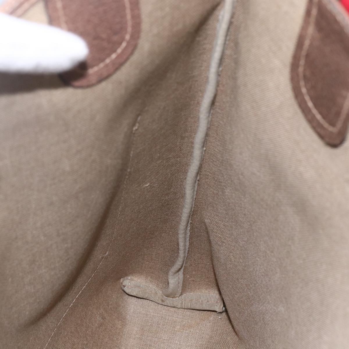 GUCCI GG Supreme Web Sherry Line Tote Bag PVC Beige Red 39 02 003 Auth 153072