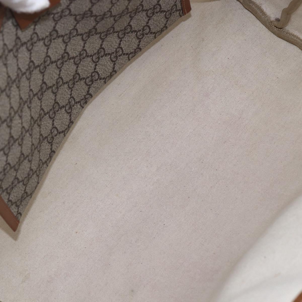 GUCCI GG Supreme Web Sherry Line Tote Bag PVC Beige Red 211134 Auth 153074