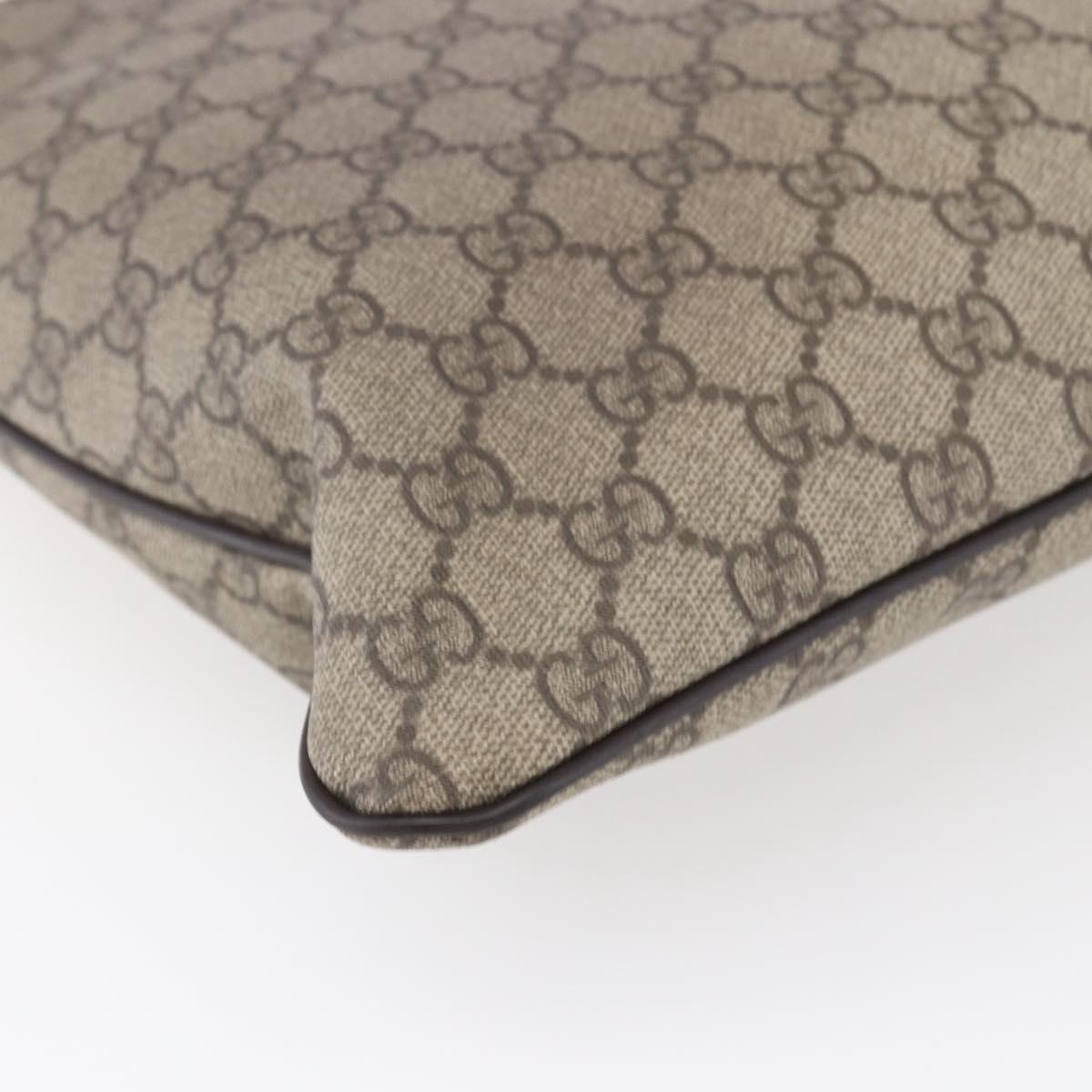 GUCCI GG Supreme Shoulder Bag PVC Beige Gold 201446 Auth 153075