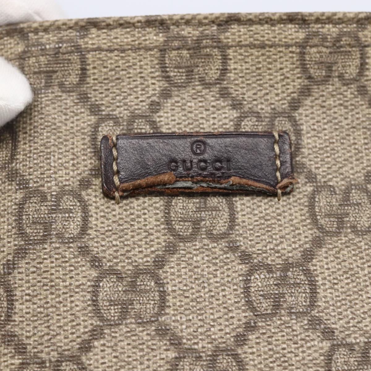 GUCCI GG Supreme Shoulder Bag PVC Beige Gold 201446 Auth 153075