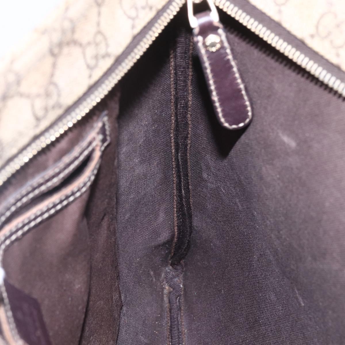 GUCCI GG Supreme Shoulder Bag PVC Beige Gold 201446 Auth 153075