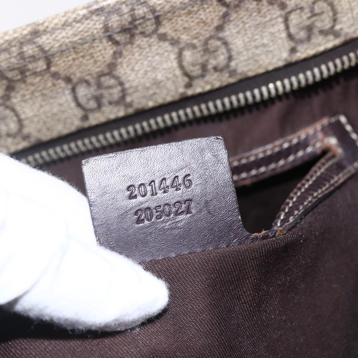 GUCCI GG Supreme Shoulder Bag PVC Beige Gold 201446 Auth 153075