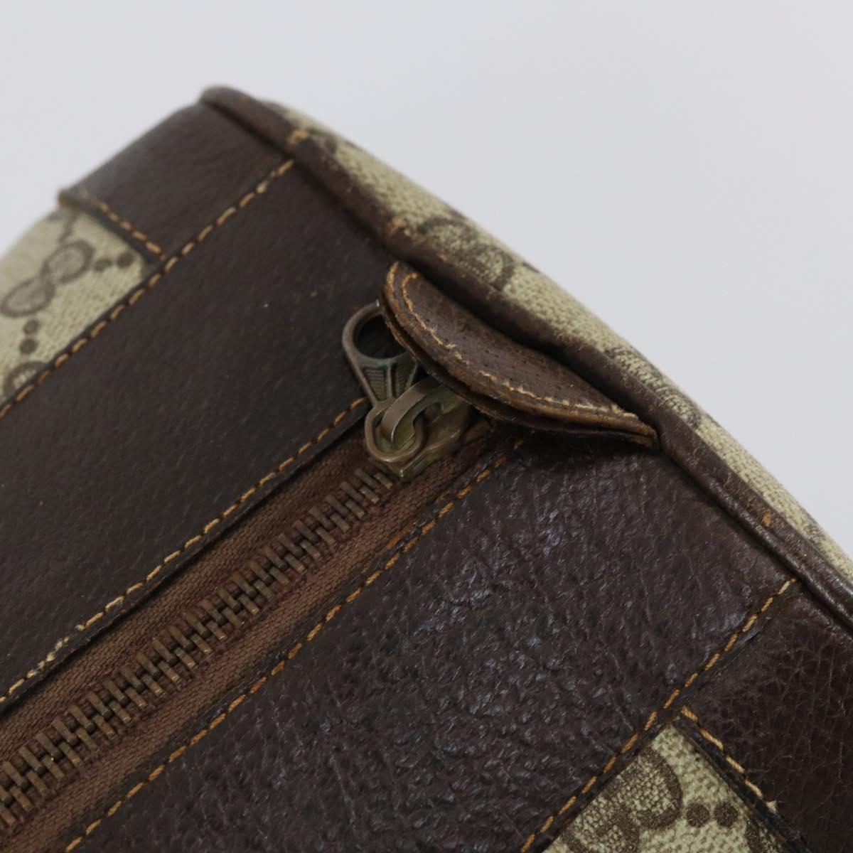 GUCCI GG Supreme Web Sherry Line Hand Bag PVC Beige Gold Auth 153076