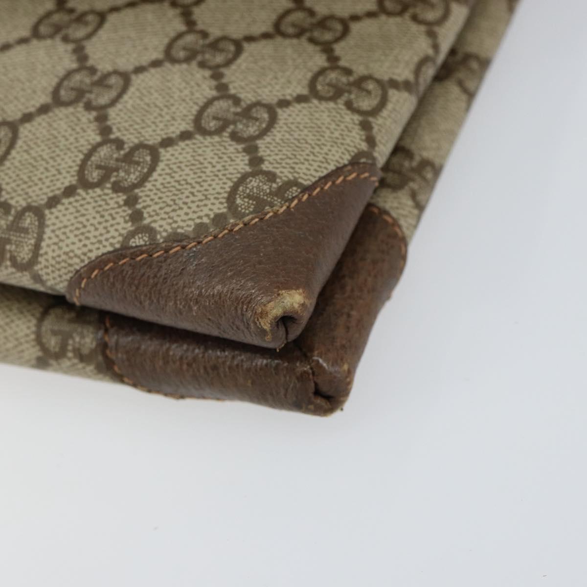 GUCCI GG Supreme Shoulder Bag PVC Beige Gold 56 02 504 Auth 153077