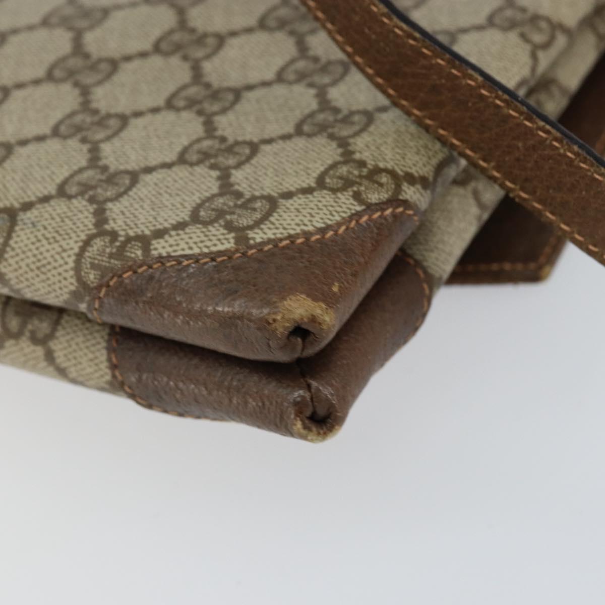 GUCCI GG Supreme Shoulder Bag PVC Beige Gold 56 02 504 Auth 153077