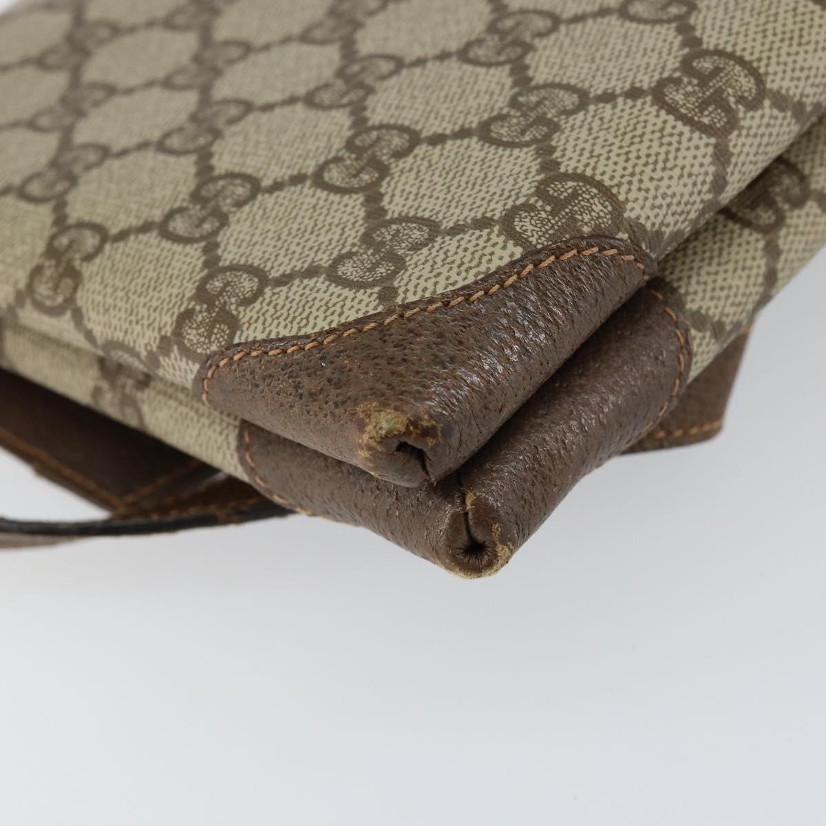 GUCCI GG Supreme Shoulder Bag PVC Beige Gold 56 02 504 Auth 153077