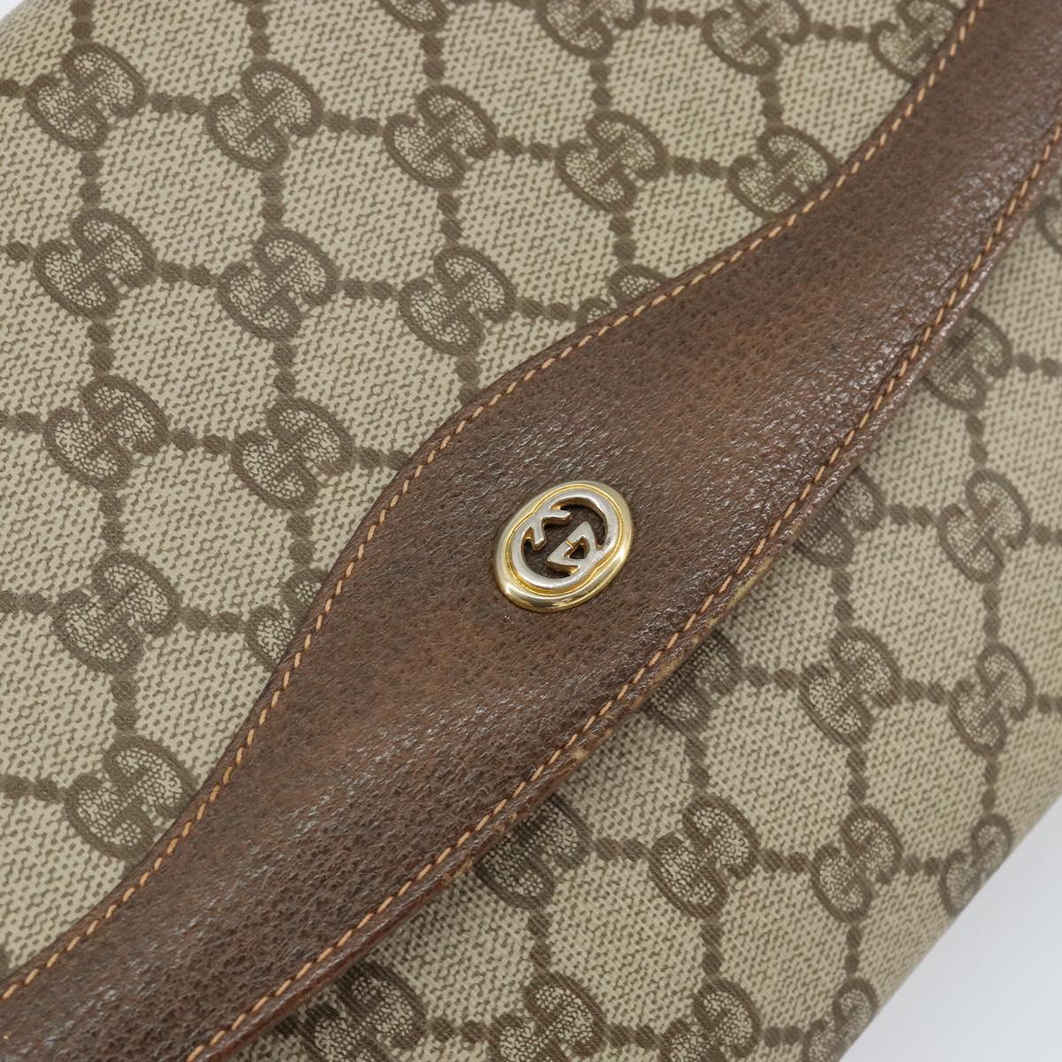GUCCI GG Supreme Shoulder Bag PVC Beige Gold 56 02 504 Auth 153077