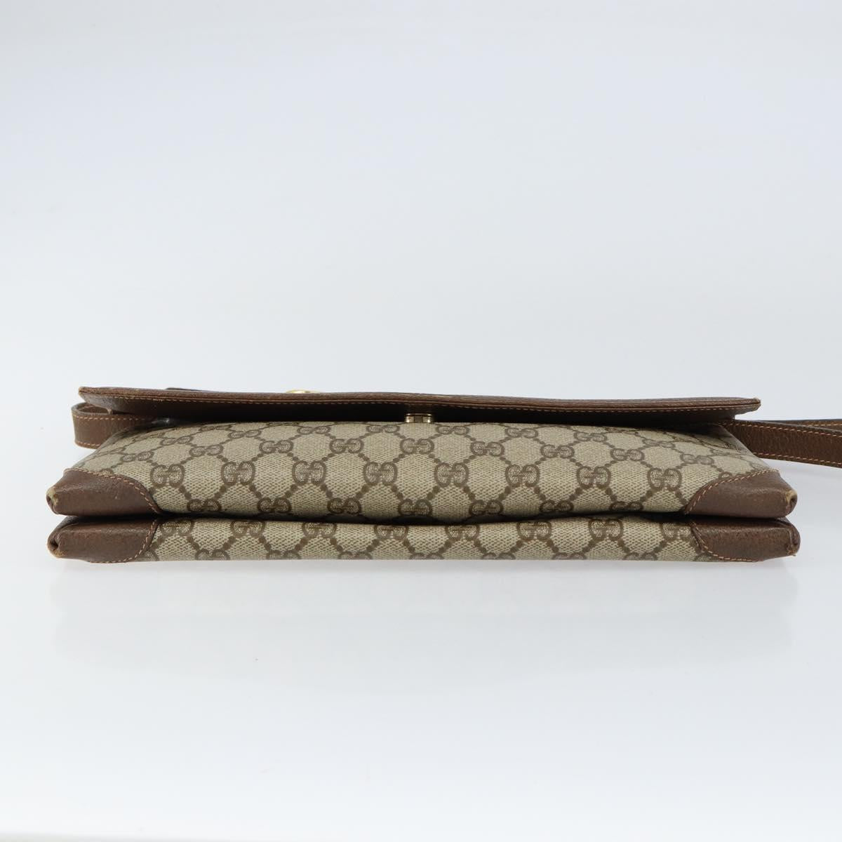 GUCCI GG Supreme Shoulder Bag PVC Beige Gold 56 02 504 Auth 153077