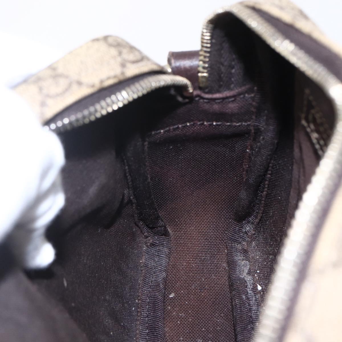 GUCCI GG Supreme Shoulder Bag PVC Beige Gold 201447 Auth 153078