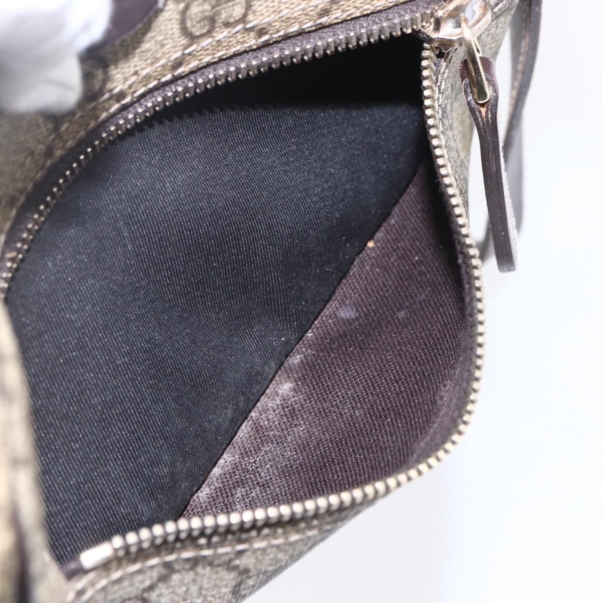 GUCCI GG Supreme Shoulder Bag PVC Beige Gold 201447 Auth 153078