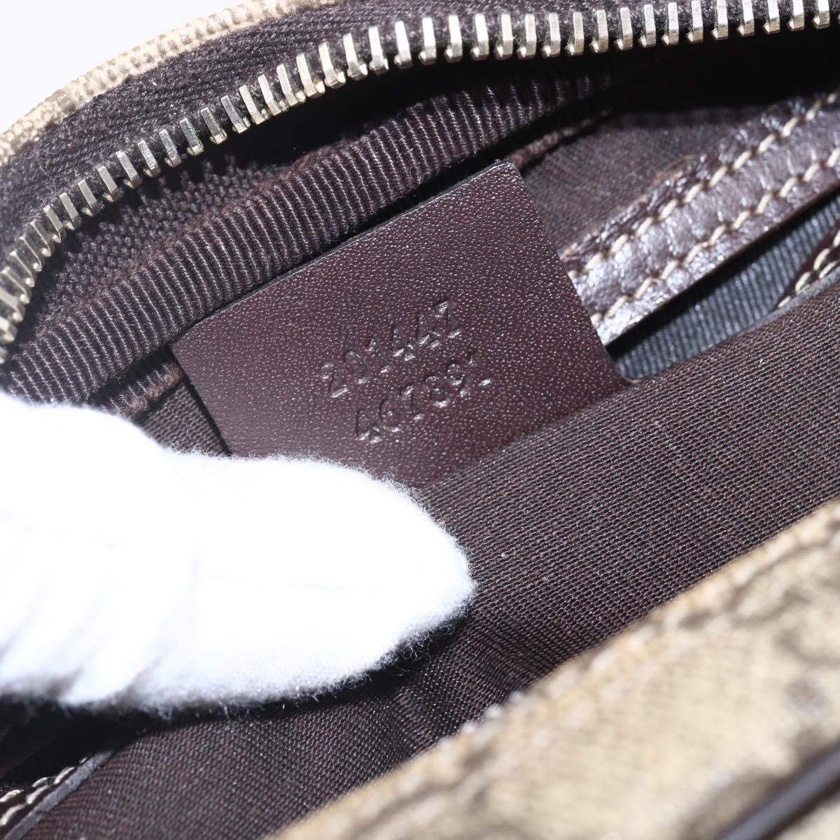 GUCCI GG Supreme Shoulder Bag PVC Beige Gold 201447 Auth 153078