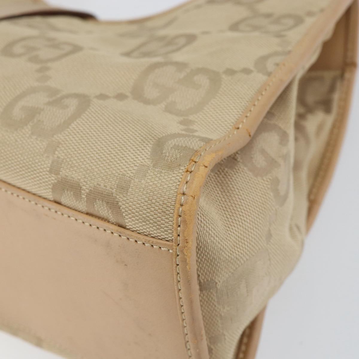 GUCCI GG Canvas Jackie Shoulder Bag Beige Silver 002 1067 2123 Auth 153080
