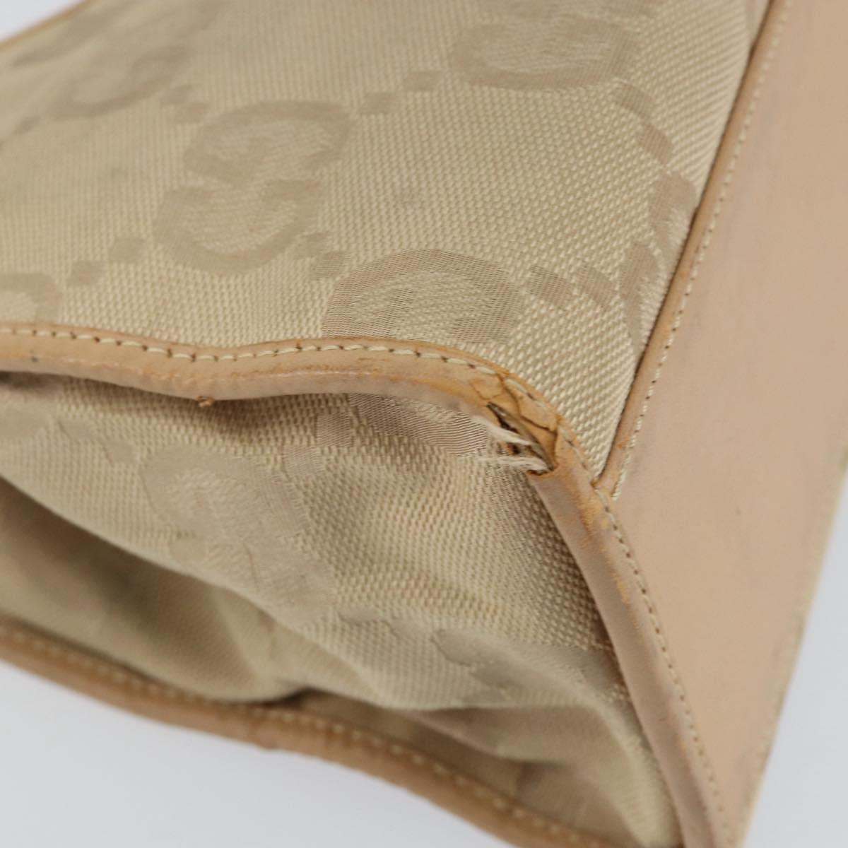 GUCCI GG Canvas Jackie Shoulder Bag Beige Silver 002 1067 2123 Auth 153080