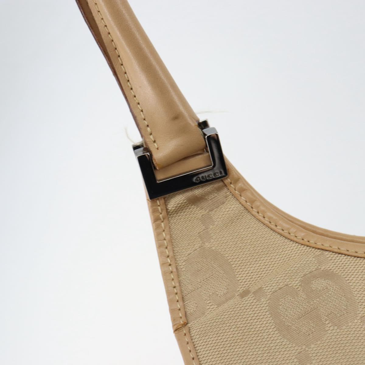 GUCCI GG Canvas Jackie Shoulder Bag Beige Silver 002 1067 2123 Auth 153080