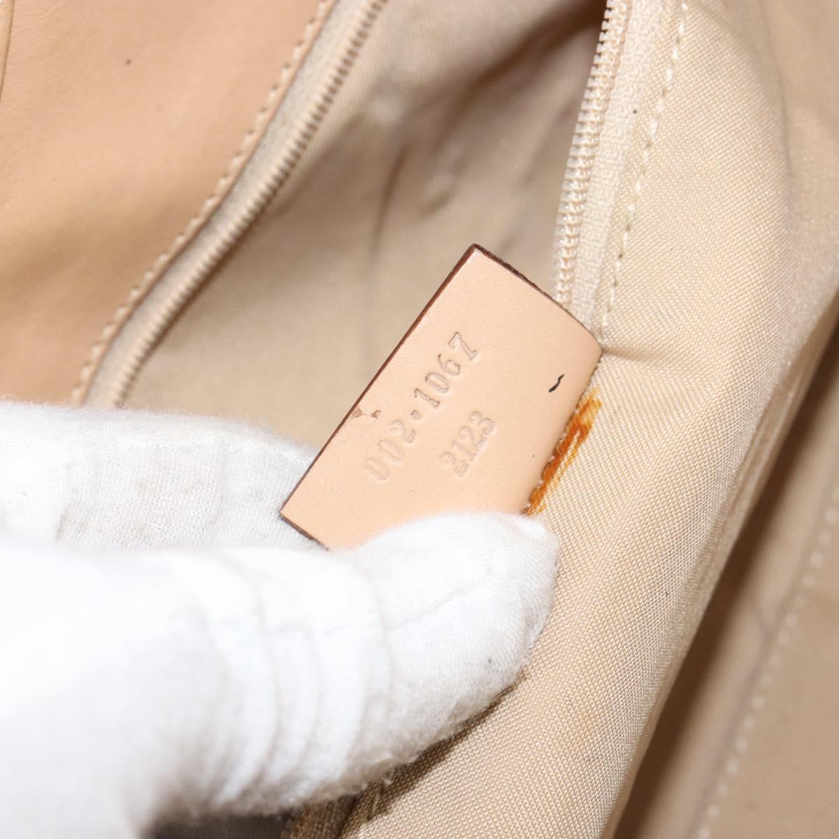 GUCCI GG Canvas Jackie Shoulder Bag Beige Silver 002 1067 2123 Auth 153080