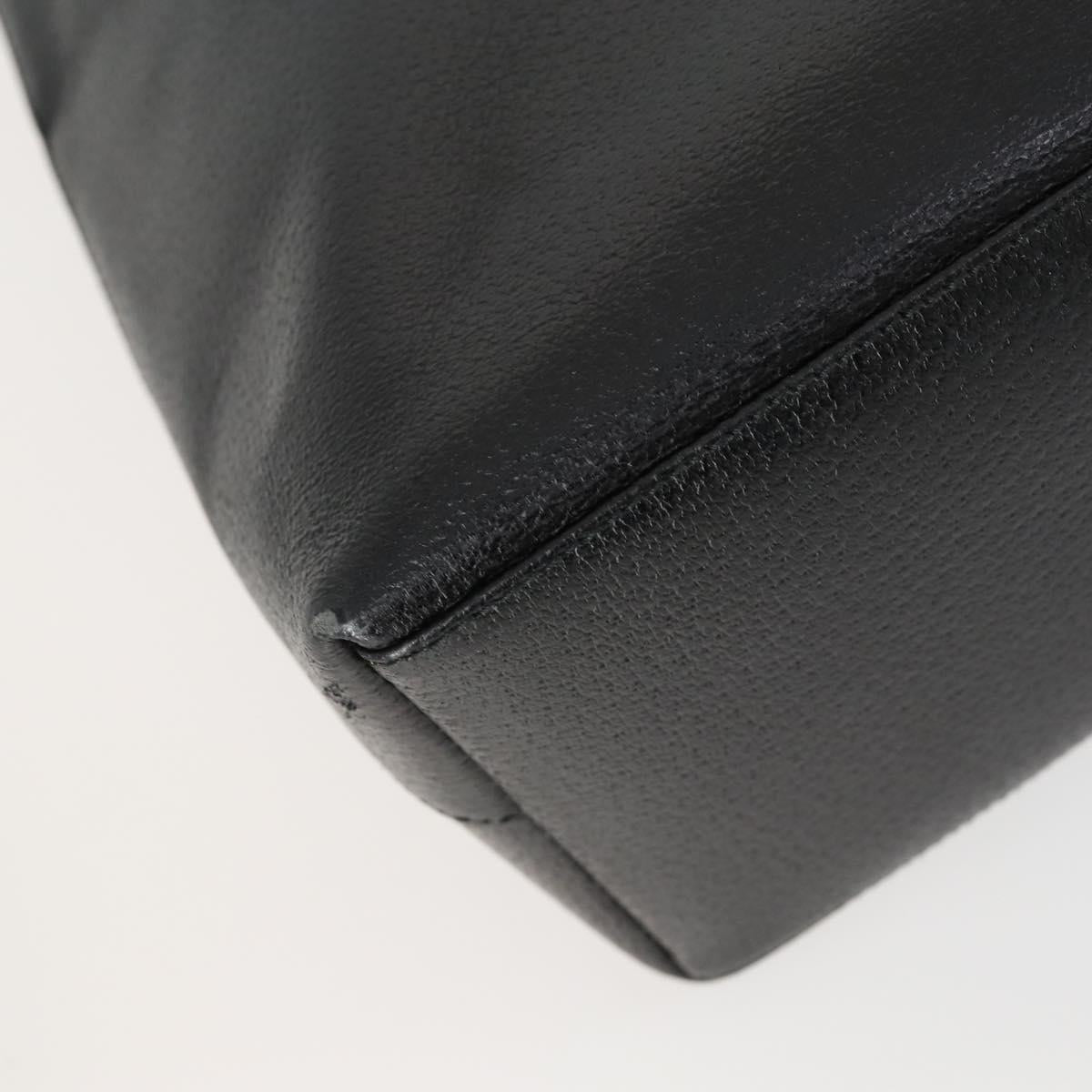 GUCCI Bamboo Hand Bag Leather Black Gold 001 2122 3006 Auth 153081