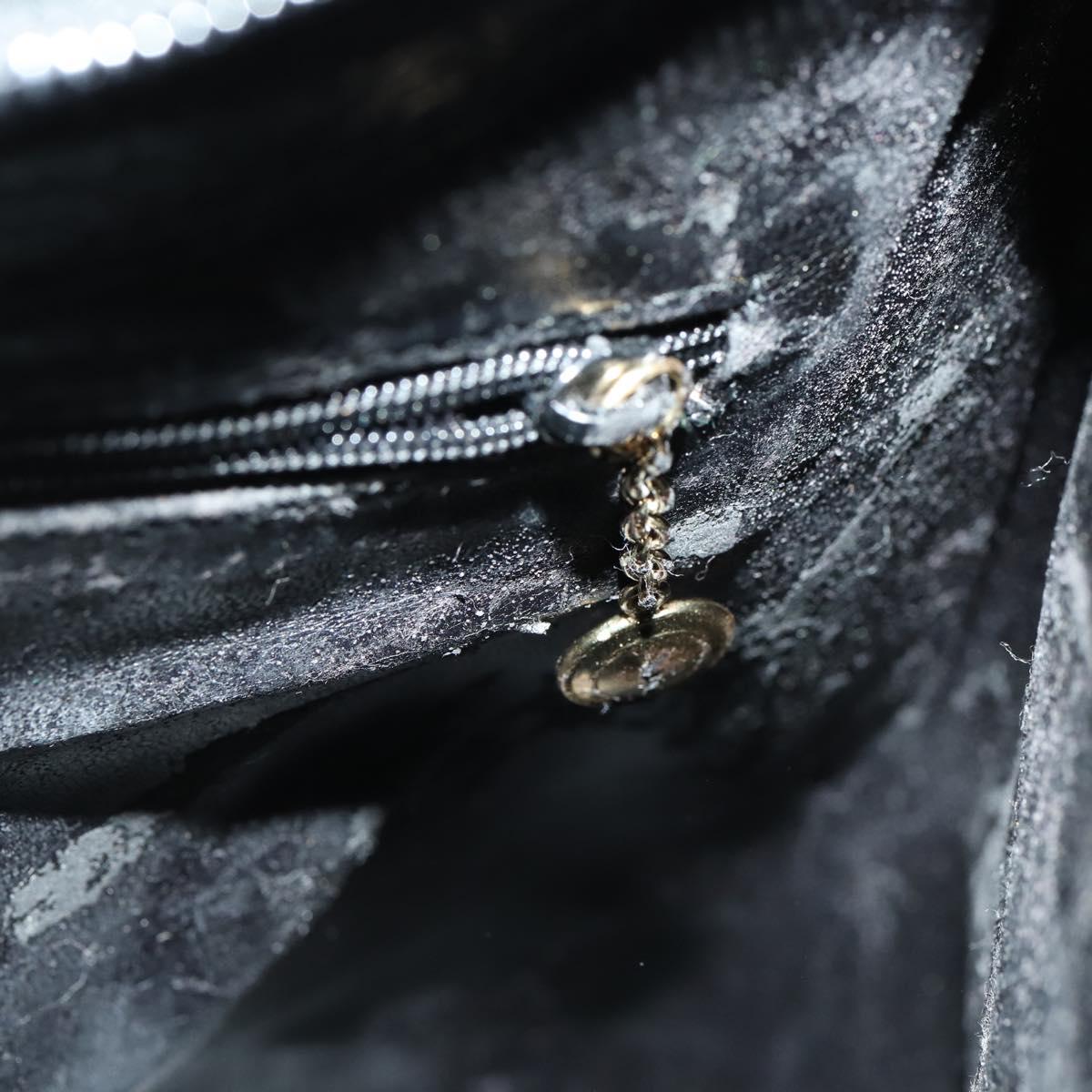 GUCCI Bamboo Hand Bag Leather Black Gold 001 2122 3006 Auth 153081