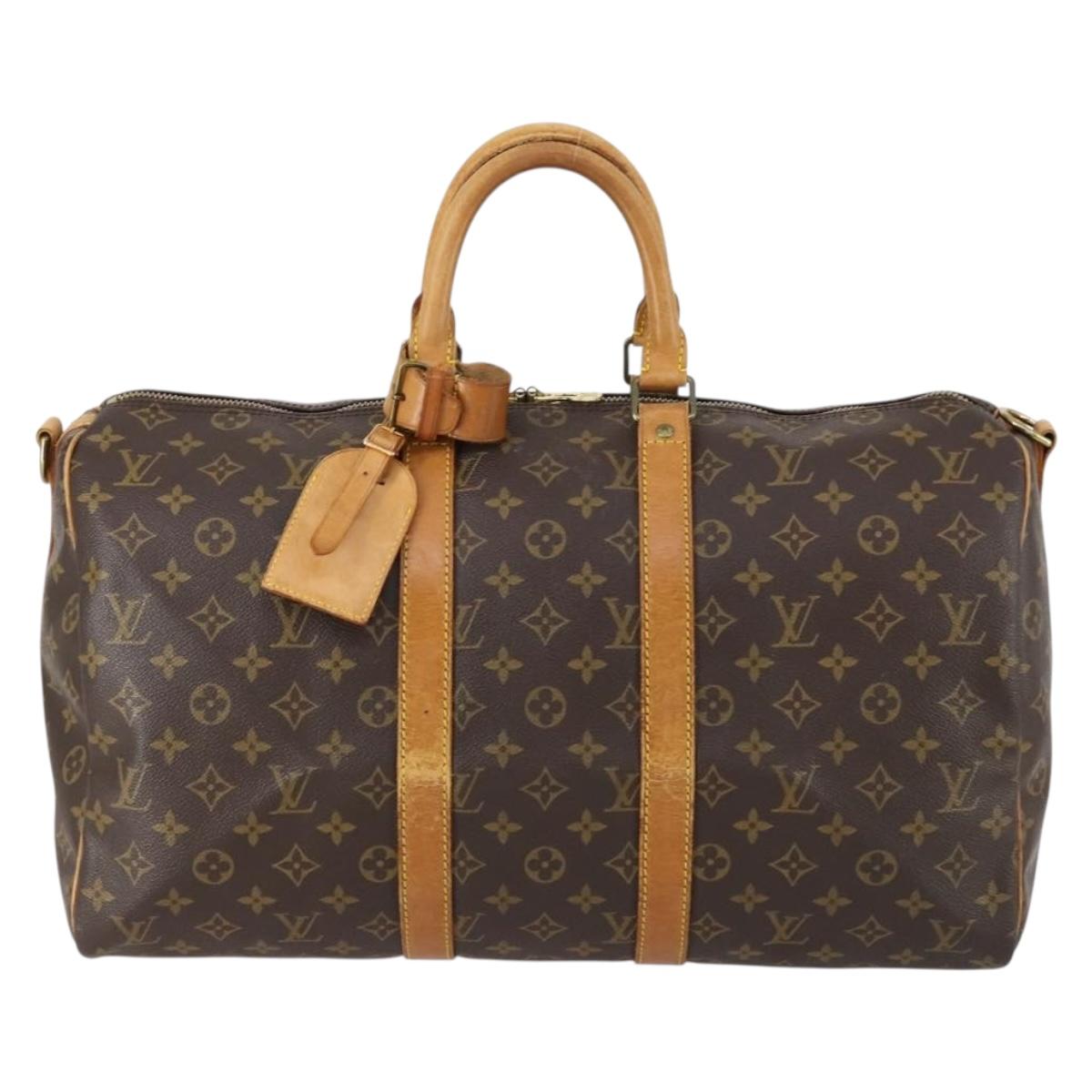 LOUIS VUITTON Monogram Keepall Bandouliere 45 Boston Bag M41418 LV Auth 153085