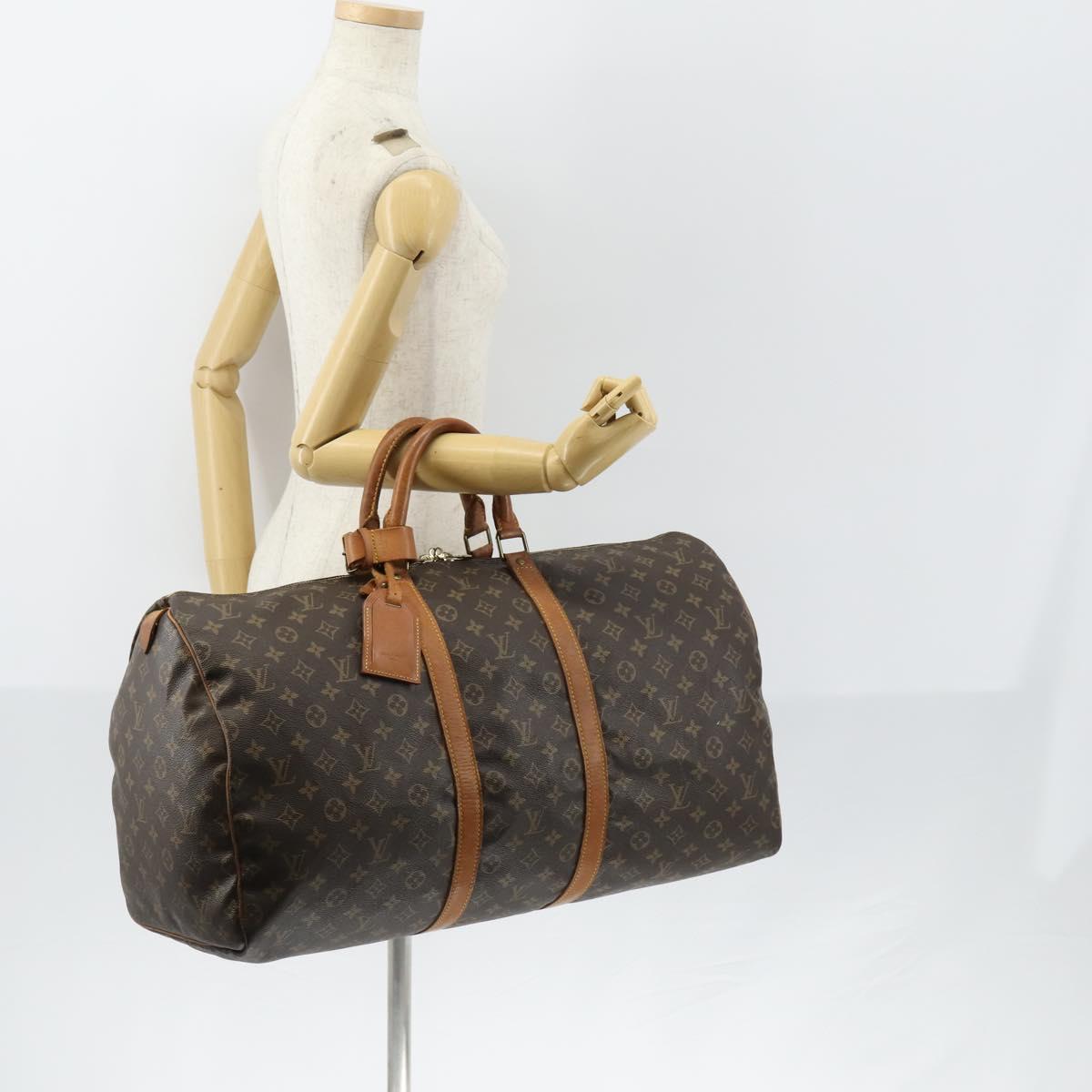 LOUIS VUITTON Monogram Keepall 55 Boston Bag M41424 LV Auth 153089
