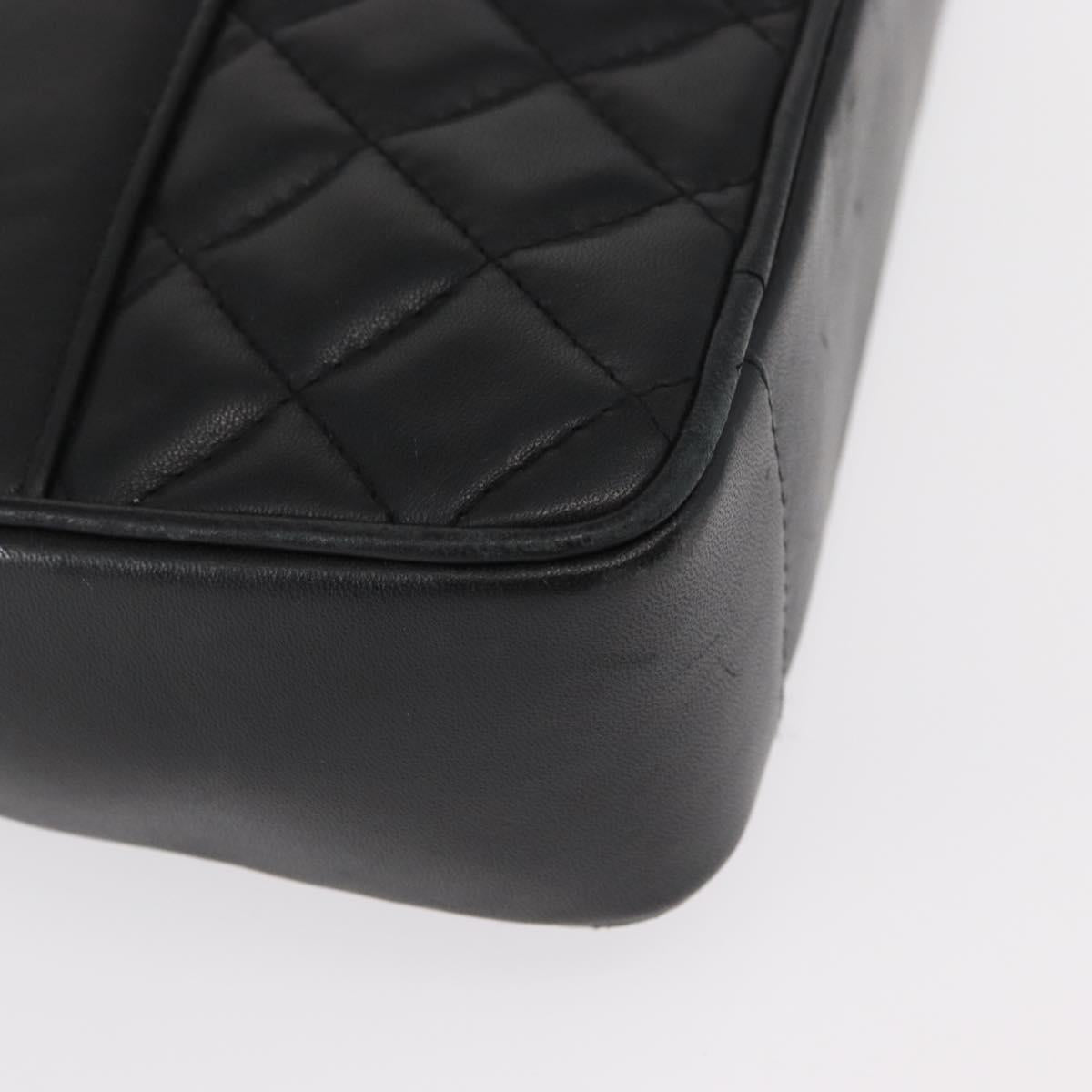 GIVENCHY Chain Shoulder Bag Leather Black Gold Auth 153095