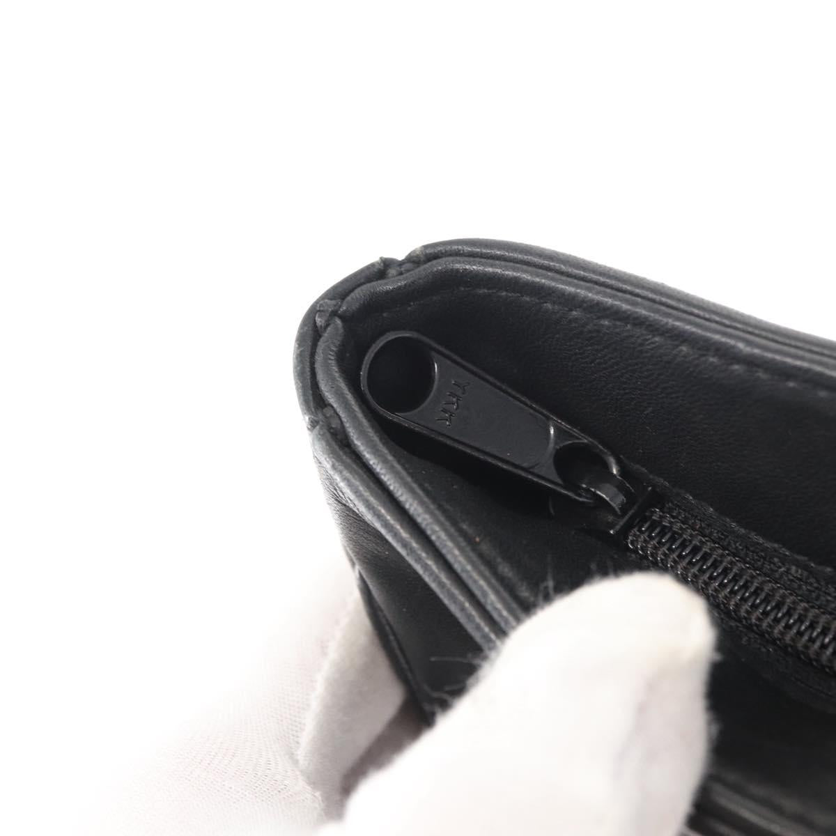 GIVENCHY Chain Shoulder Bag Leather Black Gold Auth 153095