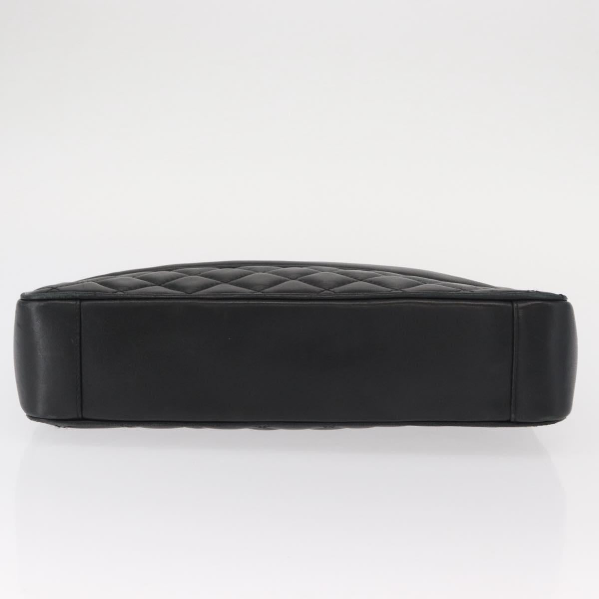 GIVENCHY Chain Shoulder Bag Leather Black Gold Auth 153095