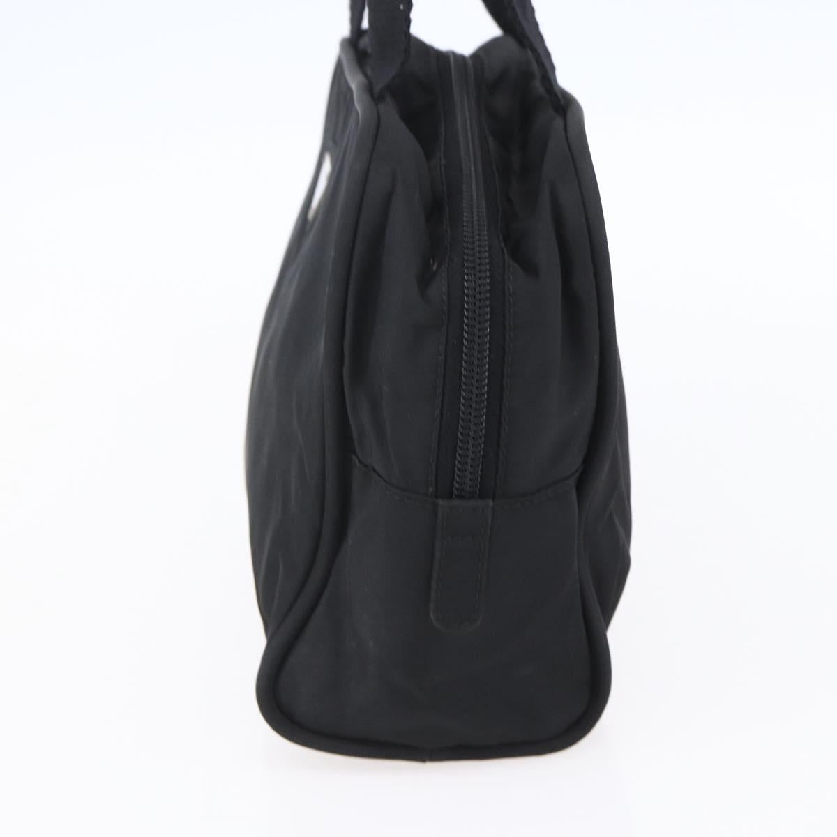 PRADA Hand Bag Nylon Black Silver Auth 153096