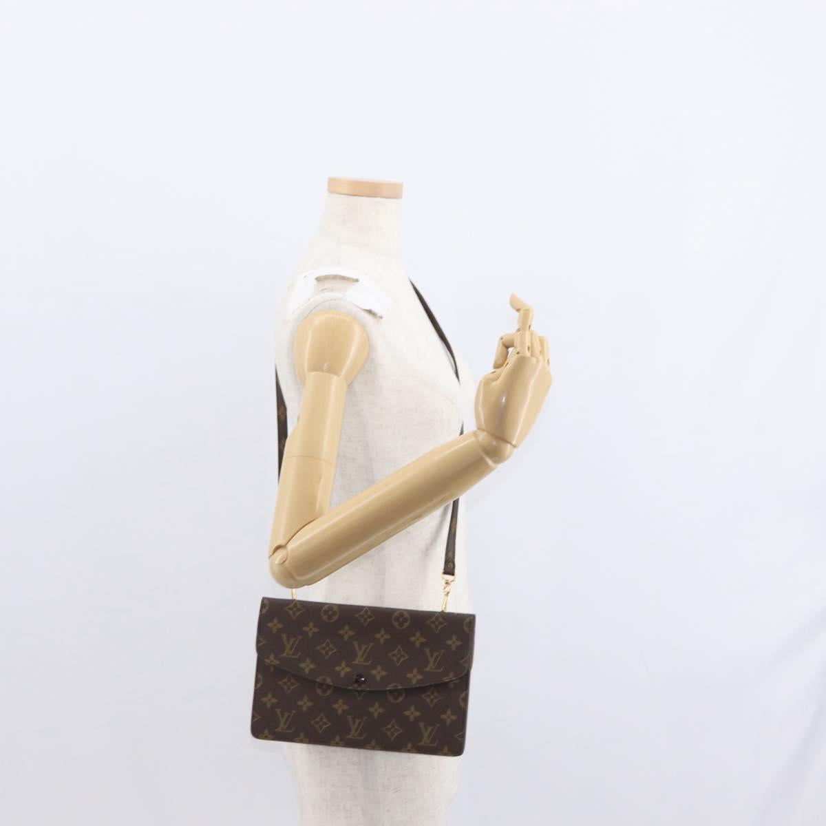 LOUIS VUITTON Monogram Double Rabat Shoulder Bag M51815 LV Auth 153097