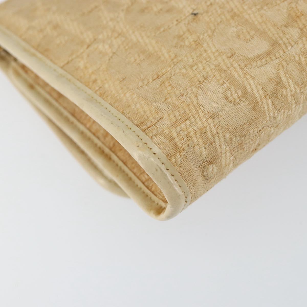 Christian Dior Trotter Canvas Chain Shoulder Bag Beige Gold Auth 153098