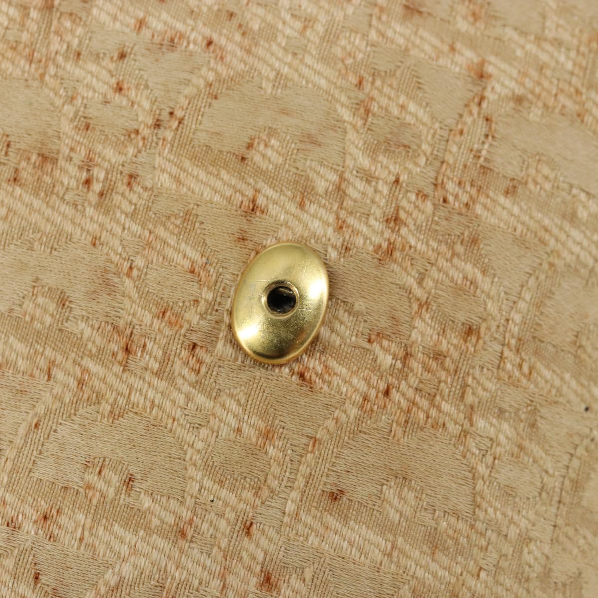 Christian Dior Trotter Canvas Chain Shoulder Bag Beige Gold Auth 153098