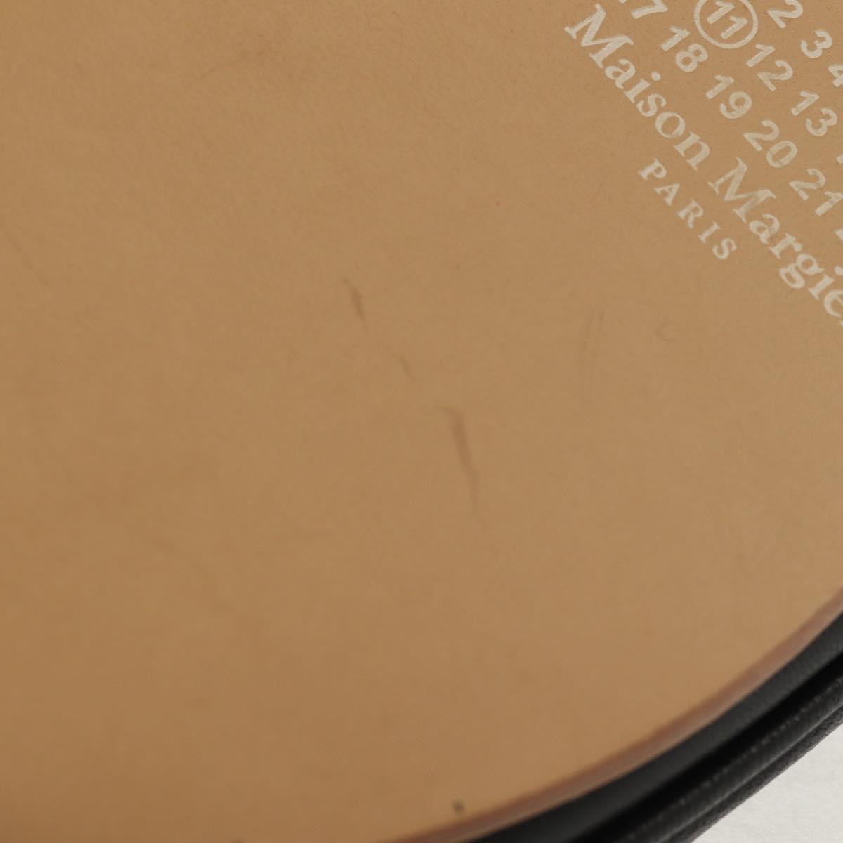 Maison Margiela Chain Tabi Style Shoulder Bag Leather Black Silver Auth 153102M