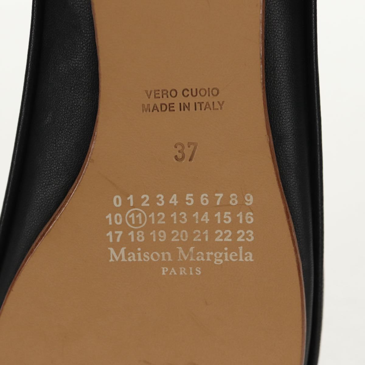 Maison Margiela Chain Tabi Style Shoulder Bag Leather Black Silver Auth 153102M