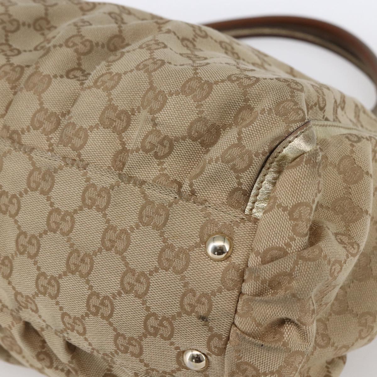 GUCCI GG Canvas Abbey Tote Bag Beige Gold 190248 Auth 153108