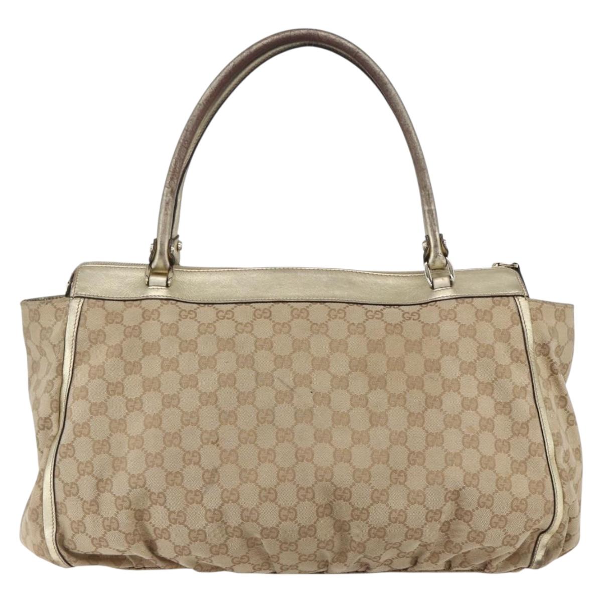 GUCCI GG Canvas Abbey Tote Bag Beige Gold 190248 Auth 153108