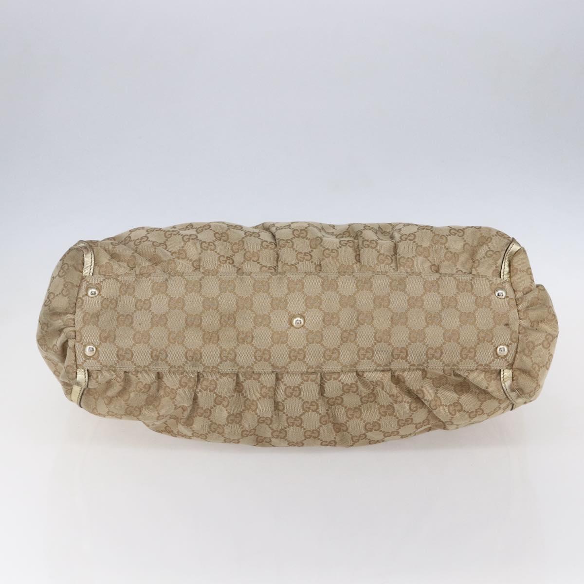 GUCCI GG Canvas Abbey Tote Bag Beige Gold 190248 Auth 153108