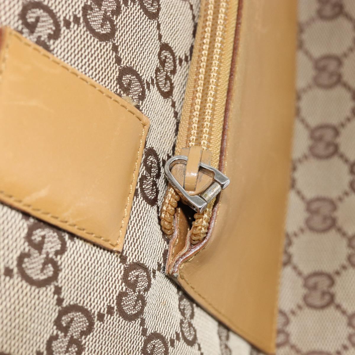 GUCCI GG Canvas Sherry Line Tote Bag Beige Silver 019 0402 3754 Auth 153109