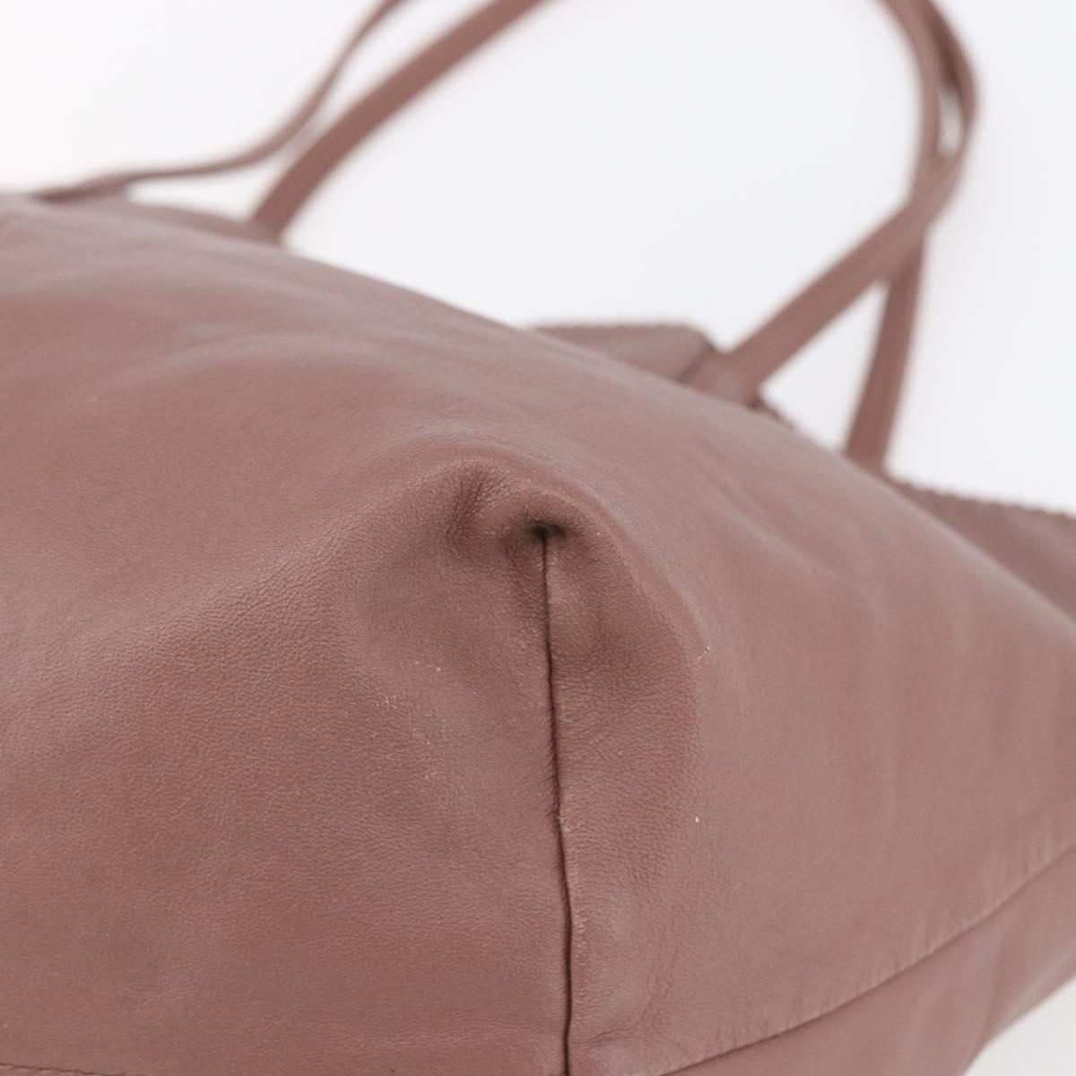 LOEWE Anagram Tote Bag Leather Pink Gold Auth 153113