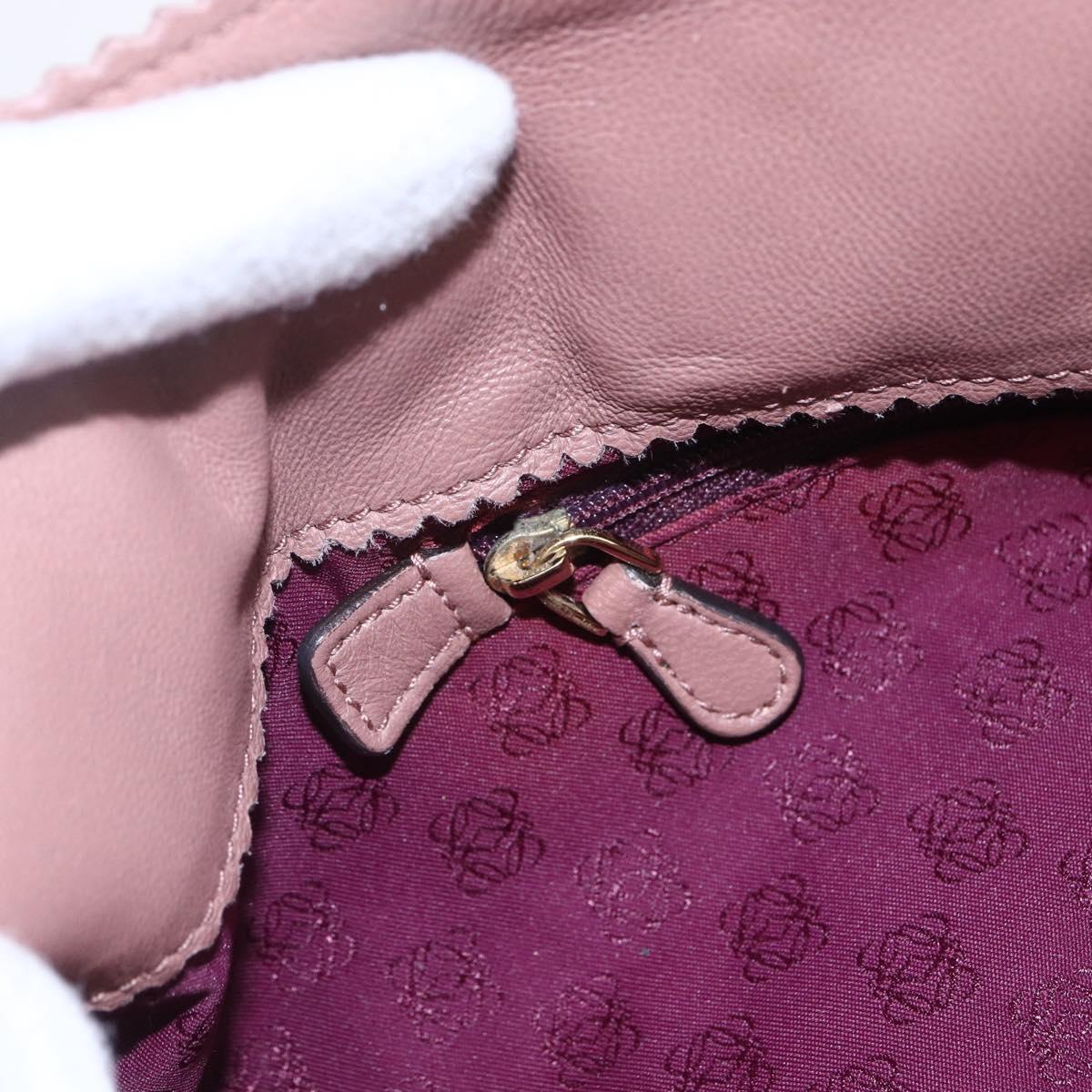 LOEWE Anagram Tote Bag Leather Pink Gold Auth 153113