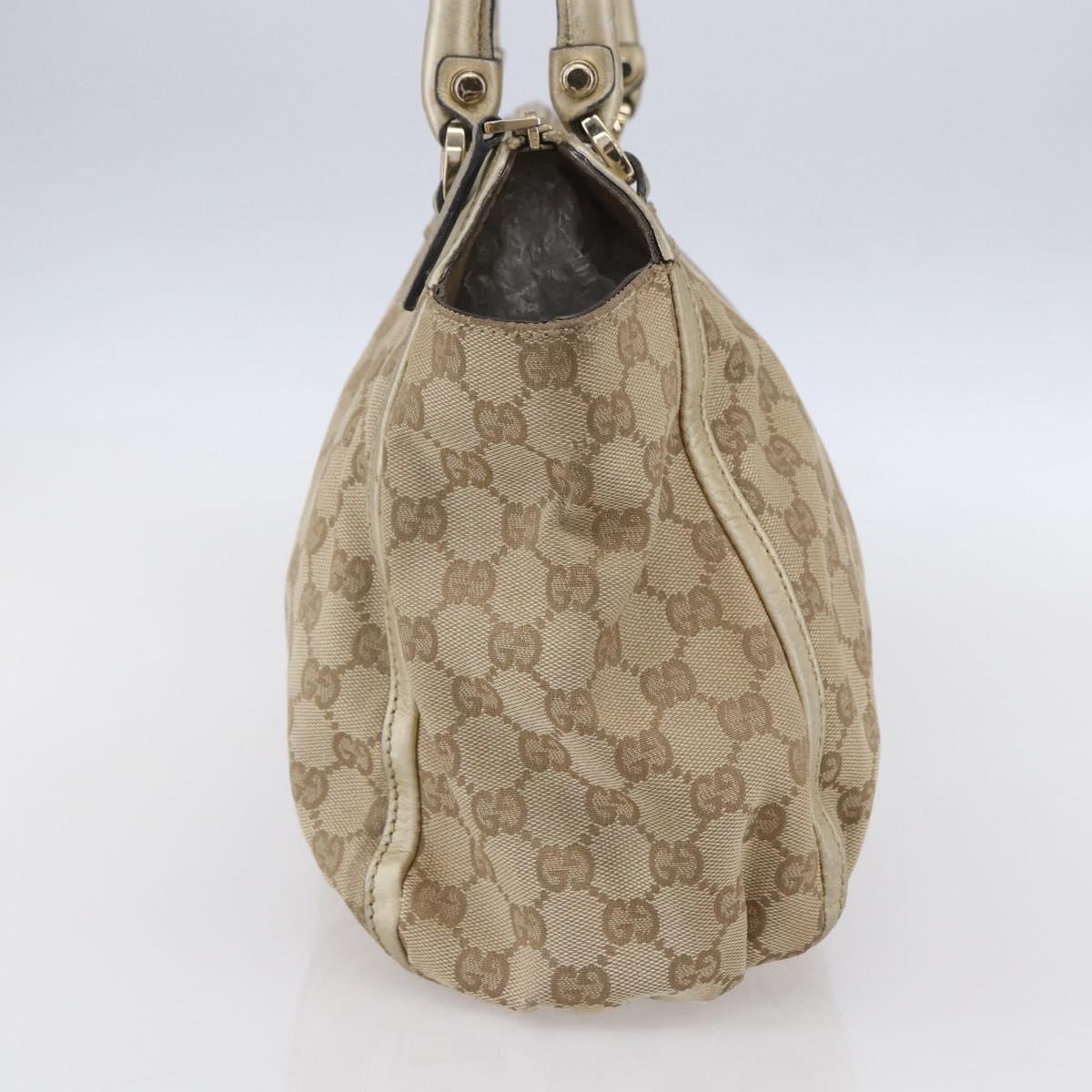 GUCCI GG Canvas Abbey Tote Bag Beige Gold 189831 Auth 153115