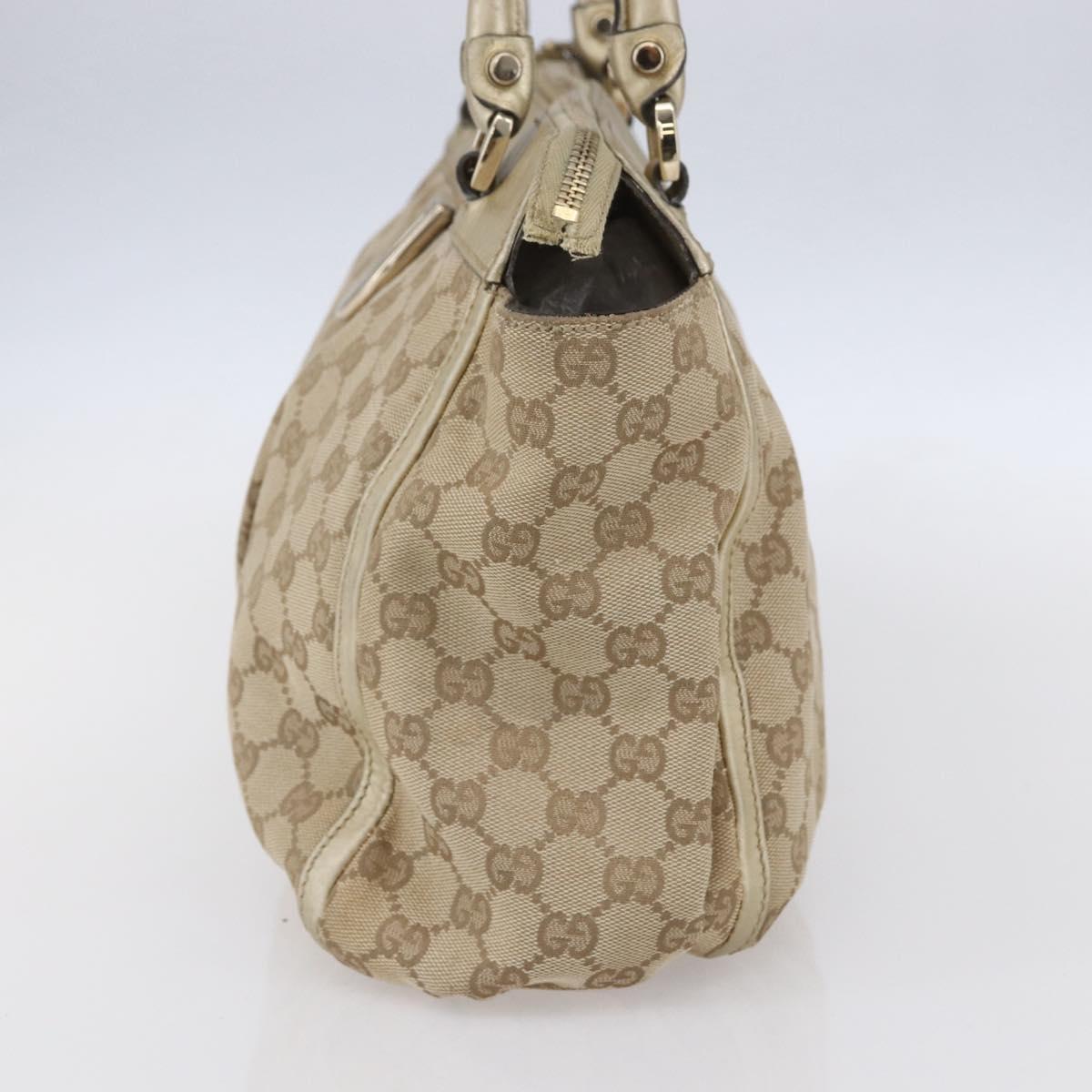 GUCCI GG Canvas Abbey Tote Bag Beige Gold 189831 Auth 153115