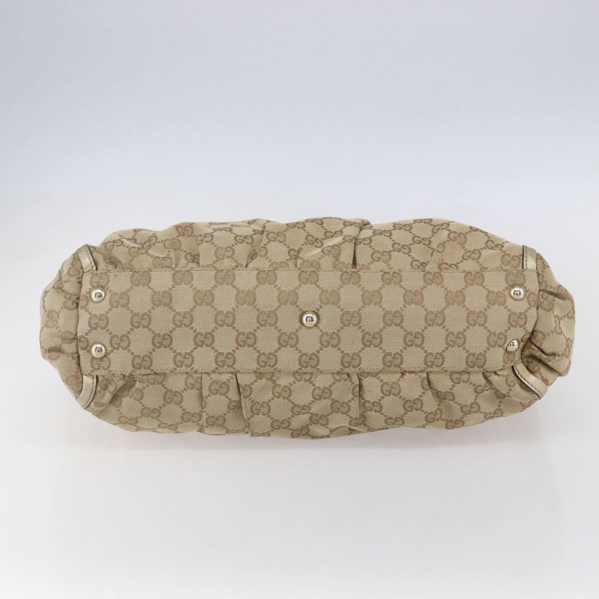 GUCCI GG Canvas Abbey Tote Bag Beige Gold 189831 Auth 153115