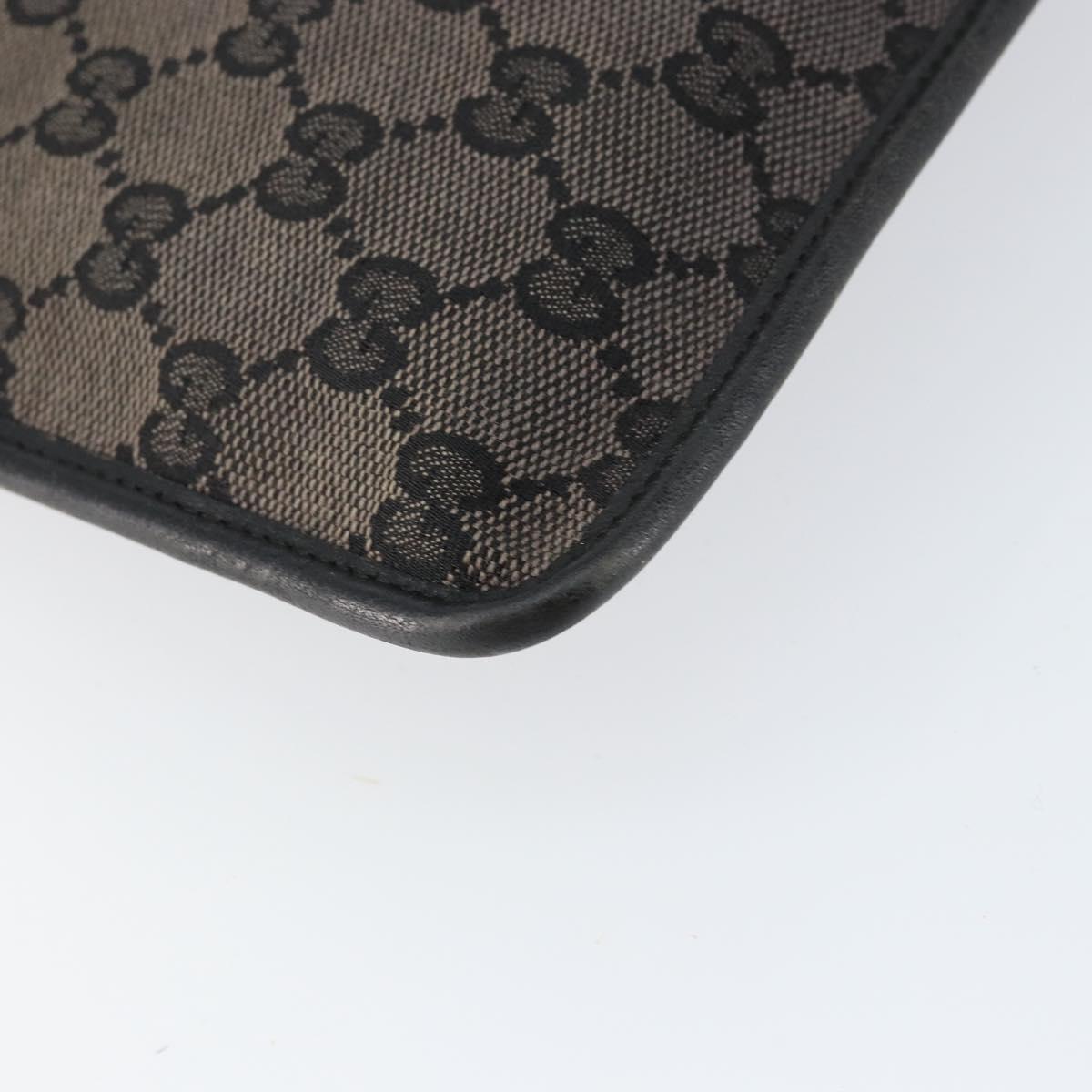 GUCCI GG Canvas Shoulder Bag Brown Silver 019 0348 Auth 153116